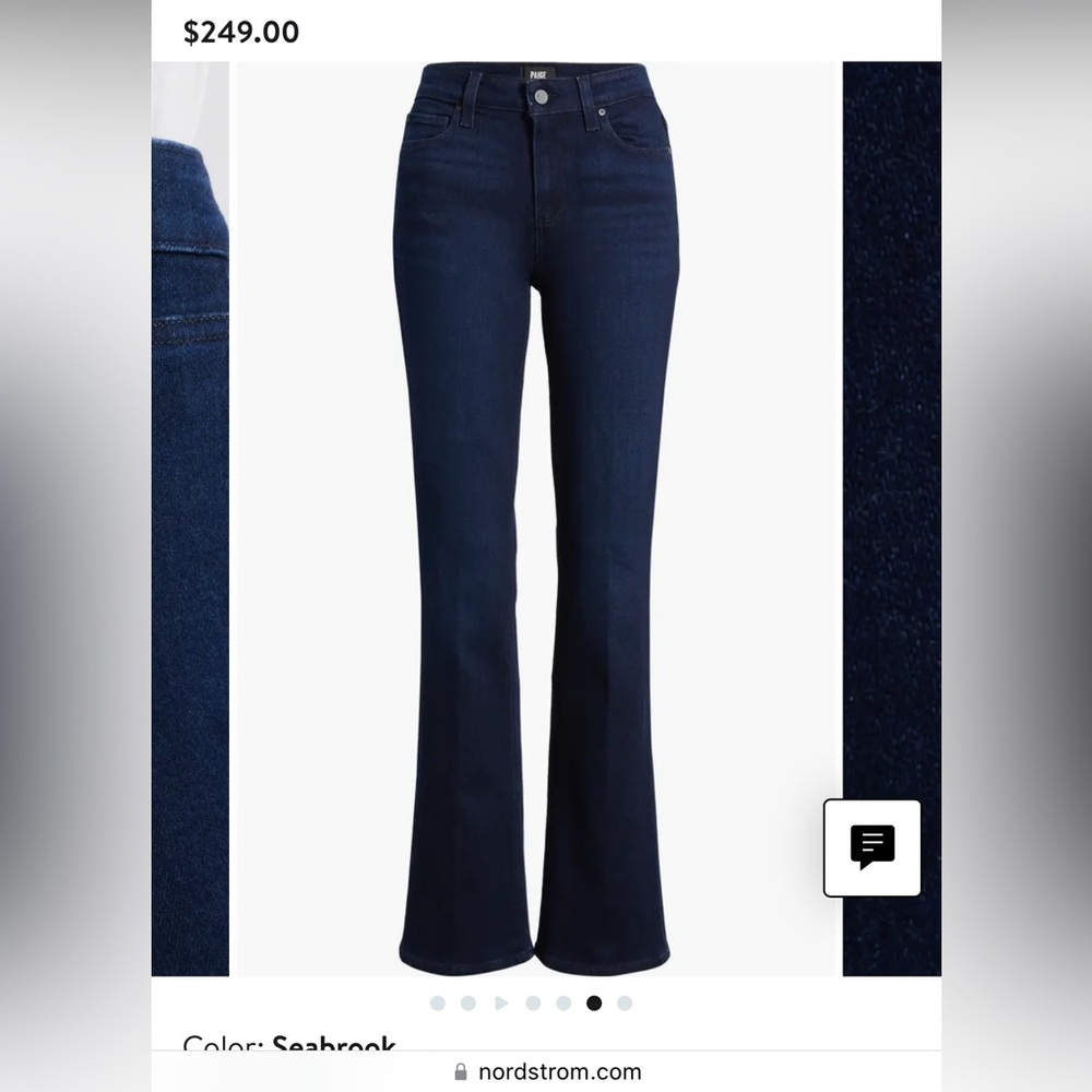 New PAIGE Derp Navy  Flare Women's Pants Jeans - Picture 6 of 15